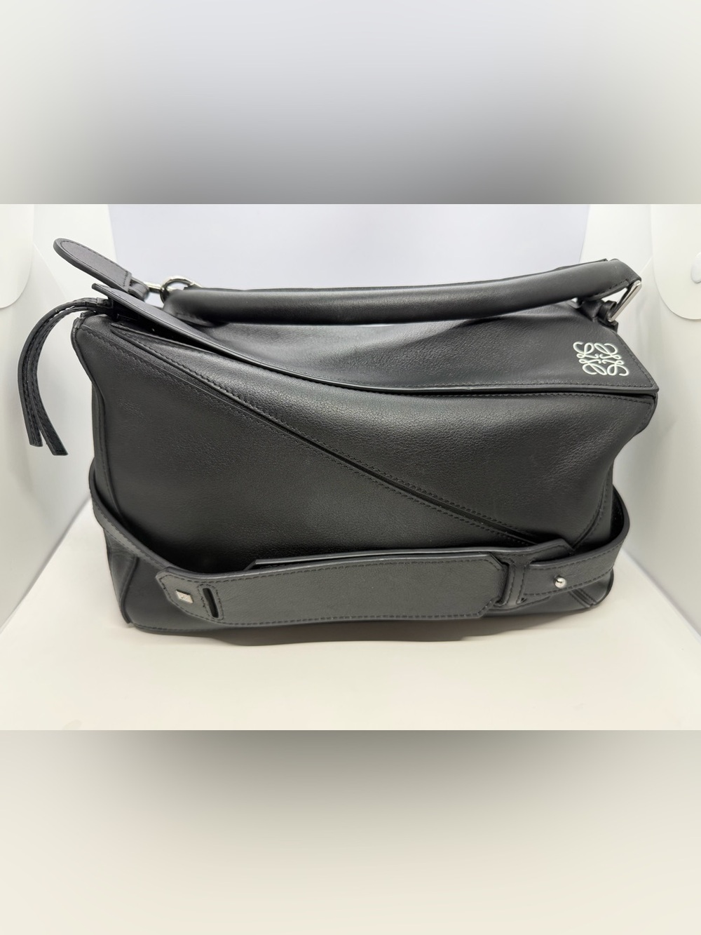 Loewe Black Leather Calfskin Medium Puzzle Bag